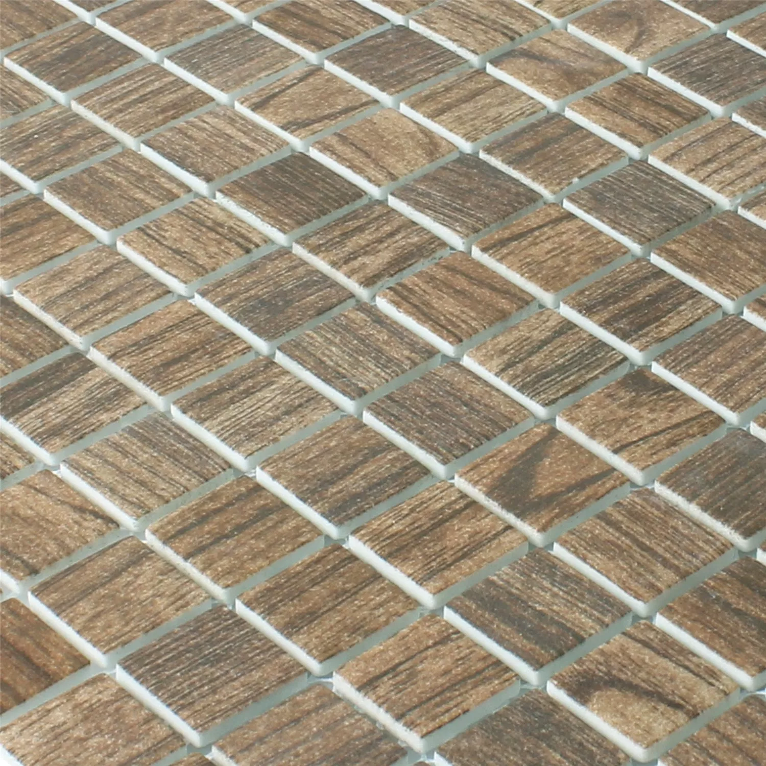 Mozaiková Dlaždice Keramika Sklo Valetta Struktura Dřeva Hnědá