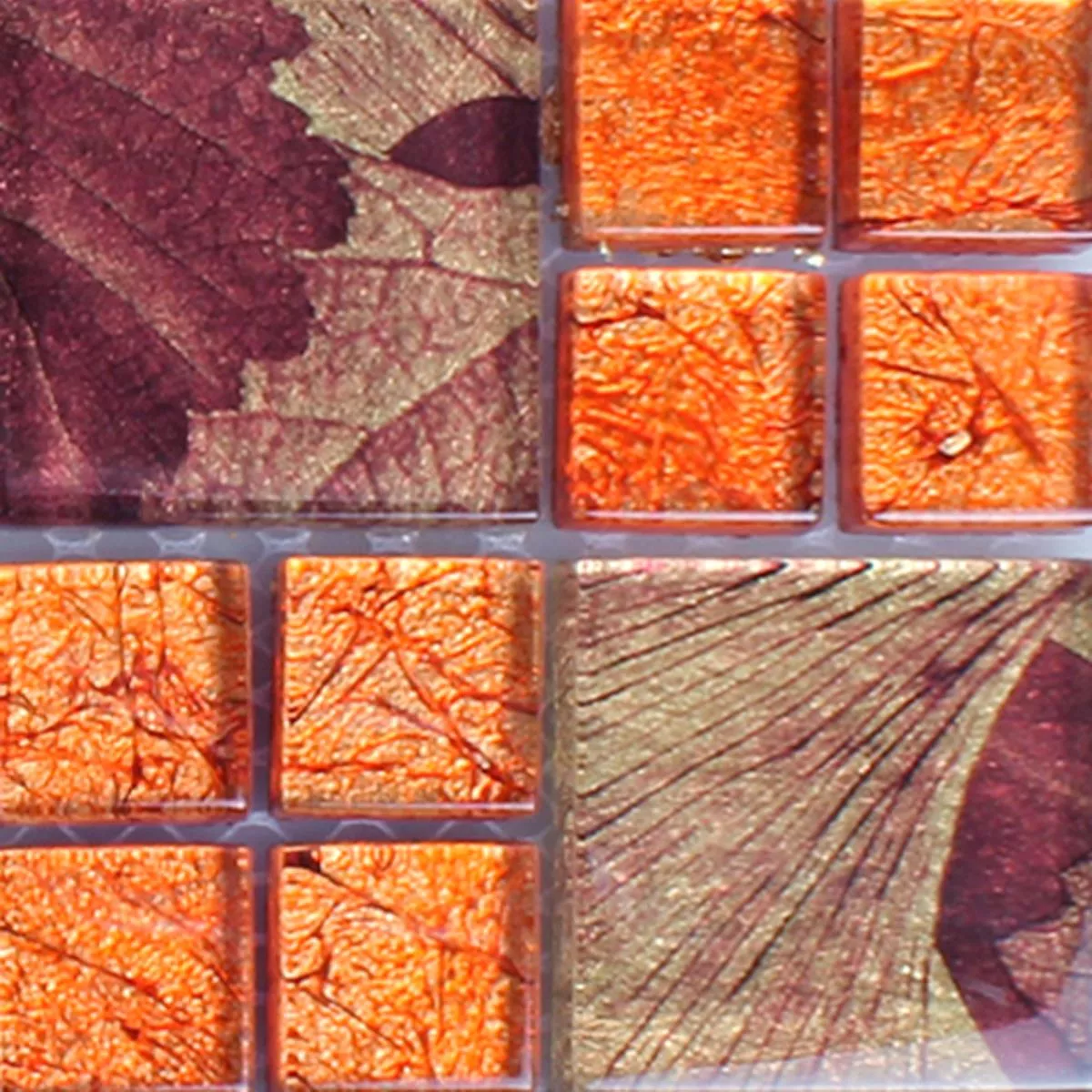 Vzorek Skleněná Mozaika Dlaždice Firebird Oranžová