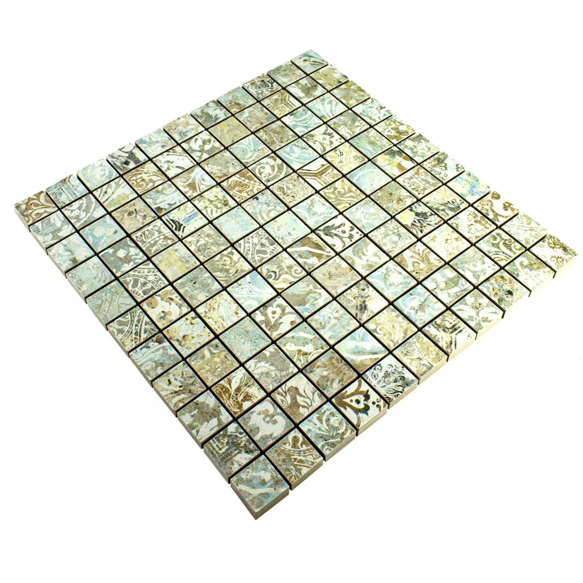 Keramická Mozaika Dlaždice Bellona Efekt Světle Pestrobarevná 25x25mm