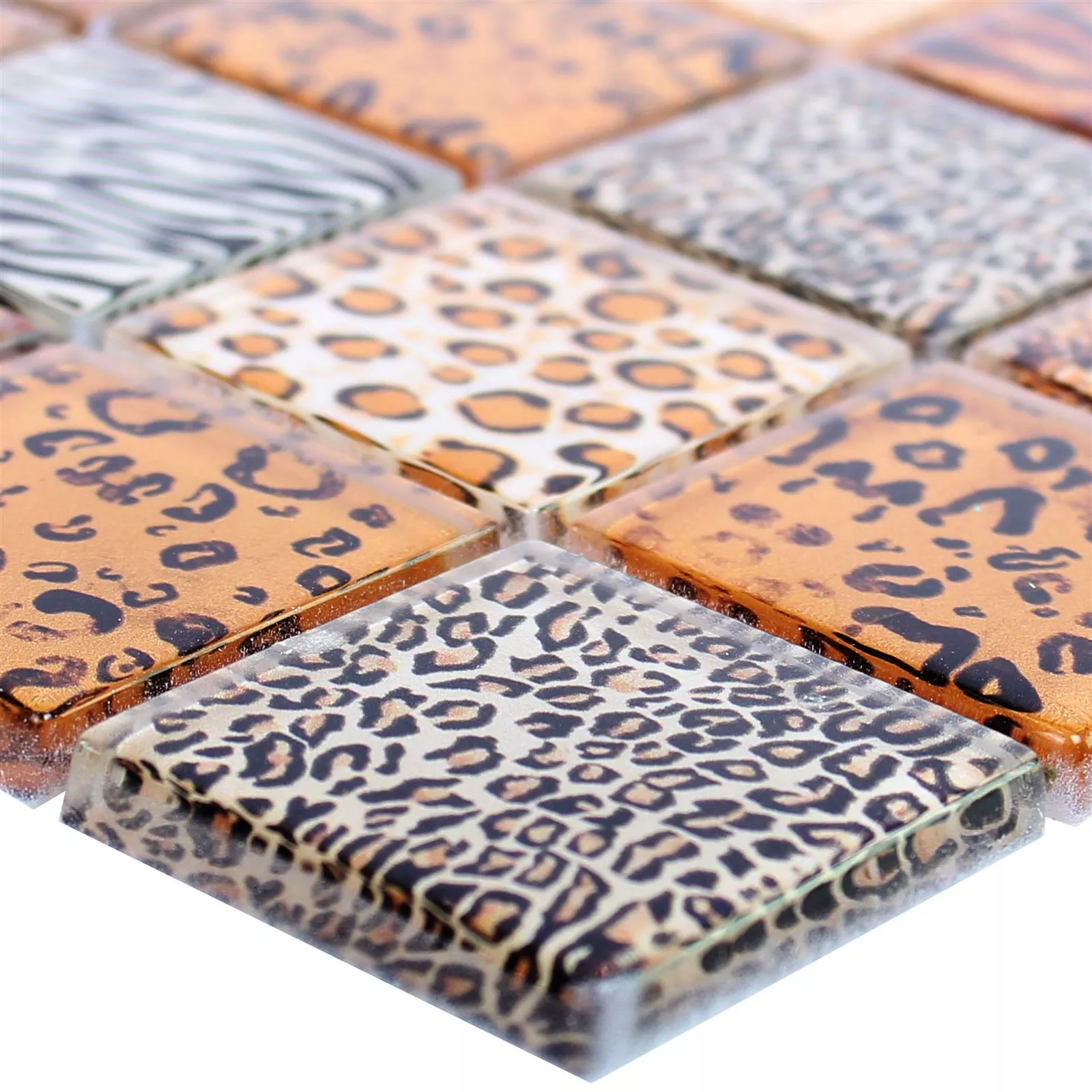 Vzorek Skleněná Mozaika Dlaždice Safari Béžová