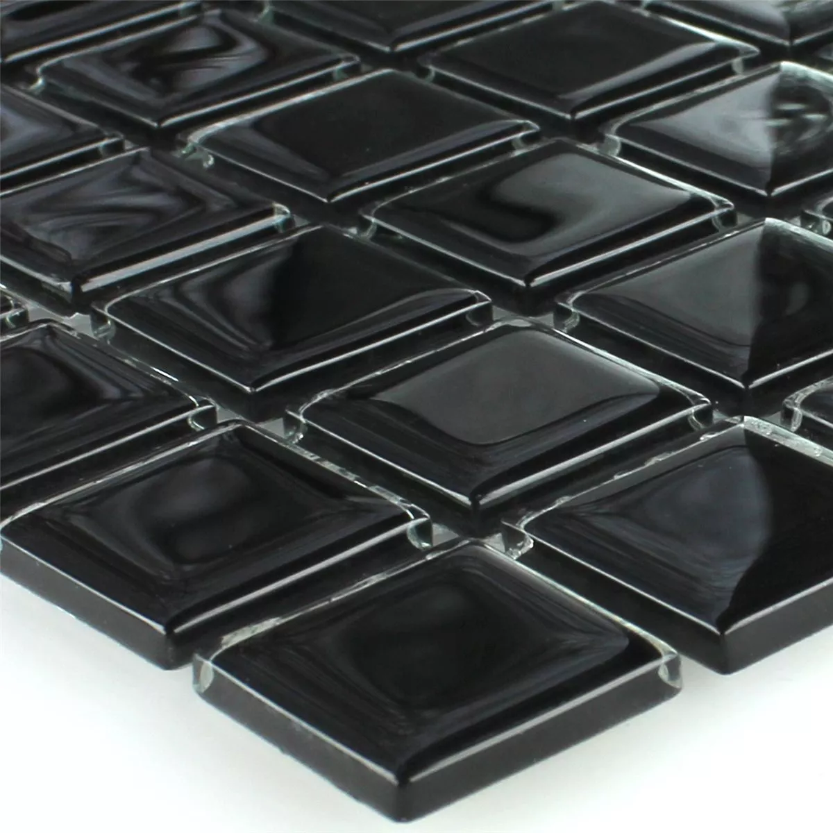 Skleněná Mozaika Dlaždice Černá 25x25x4mm