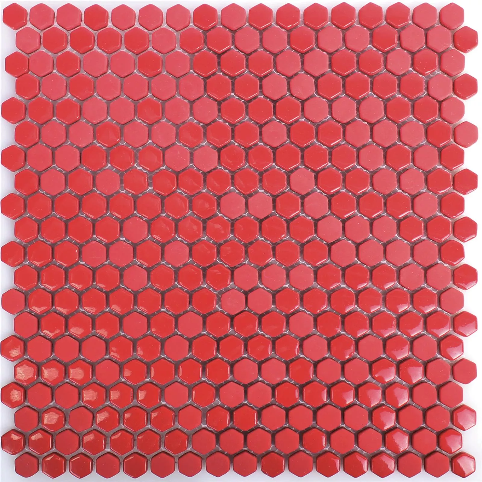 Skleněná Mozaika Dlaždice Brockway Šestiúhelník Eco Červená