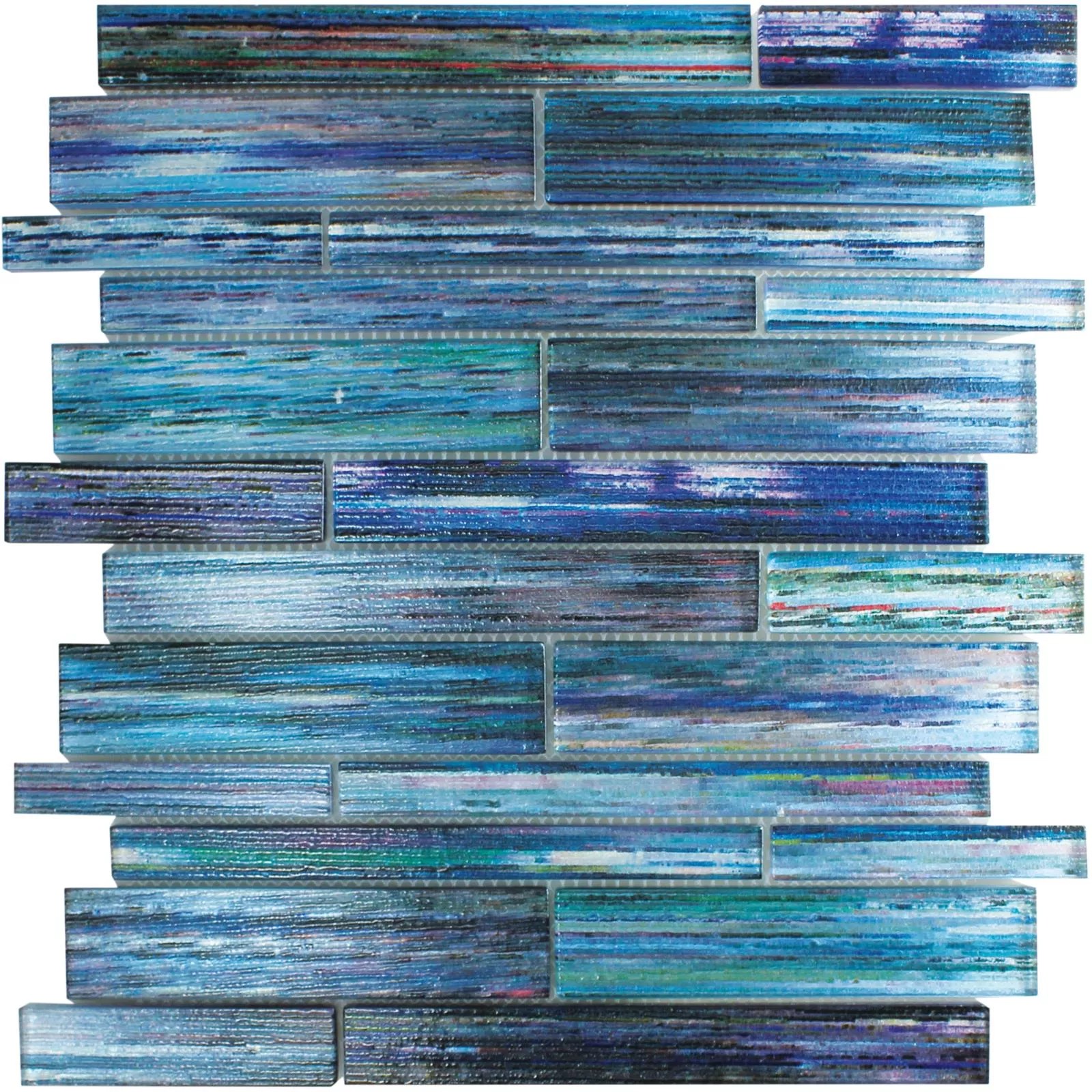 Skleněná Mozaika Dlaždice Lemont Strukturovaný Modrá Šedá