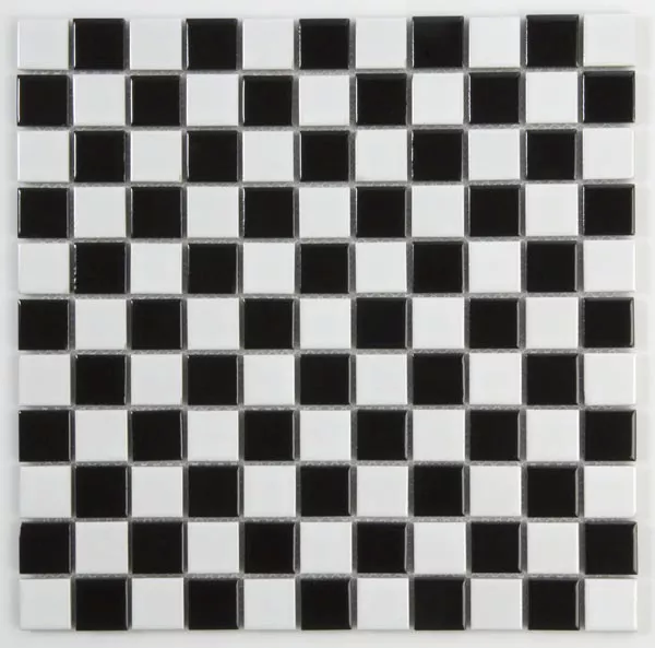 Mozaiková Dlaždice Keramika Yona Černá Šachovnice Lesklá