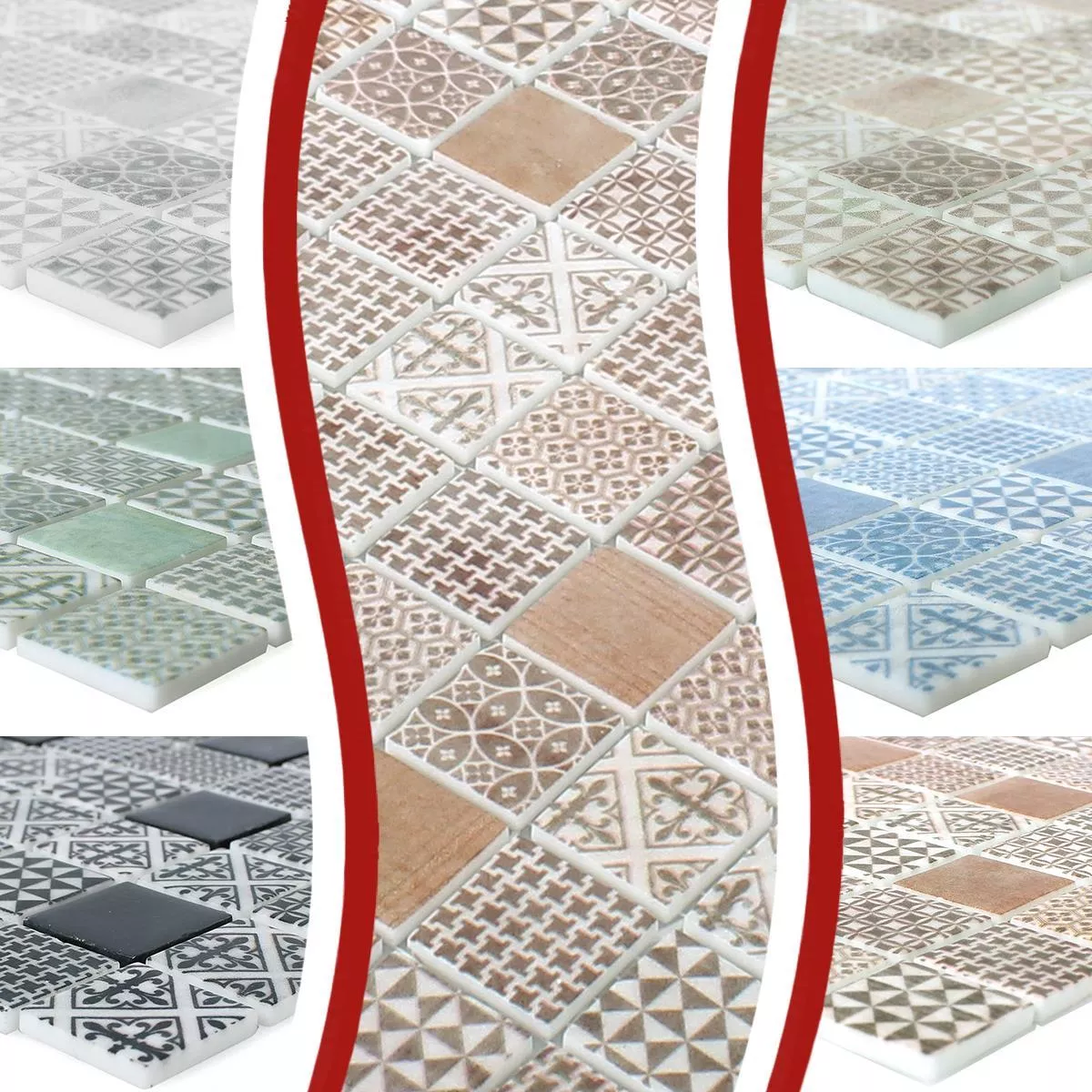 Vzorek Skleněná Mozaika Dlaždice Malard