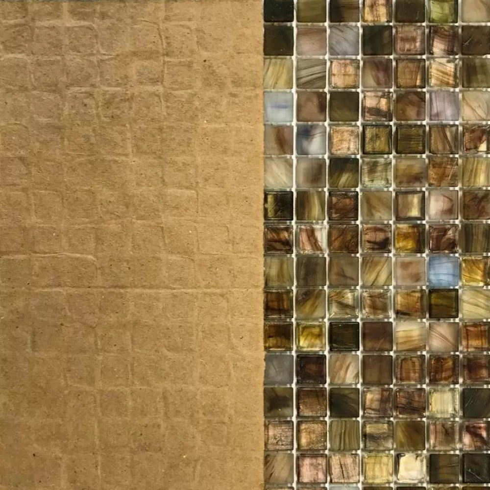 Vzorek Sklo Plavecký Bazén Mozaikové Dlaždice Pergamon Hnědá