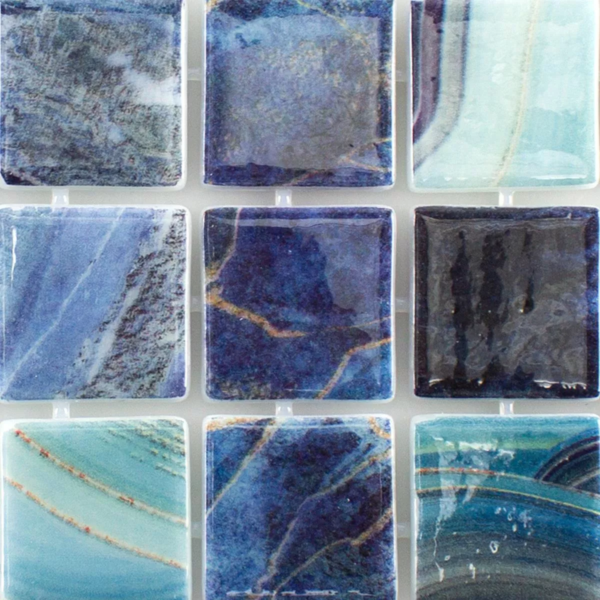 Vzorek Skleněná Mozaika Do Bazénů Baltic Modrá Tyrkysový