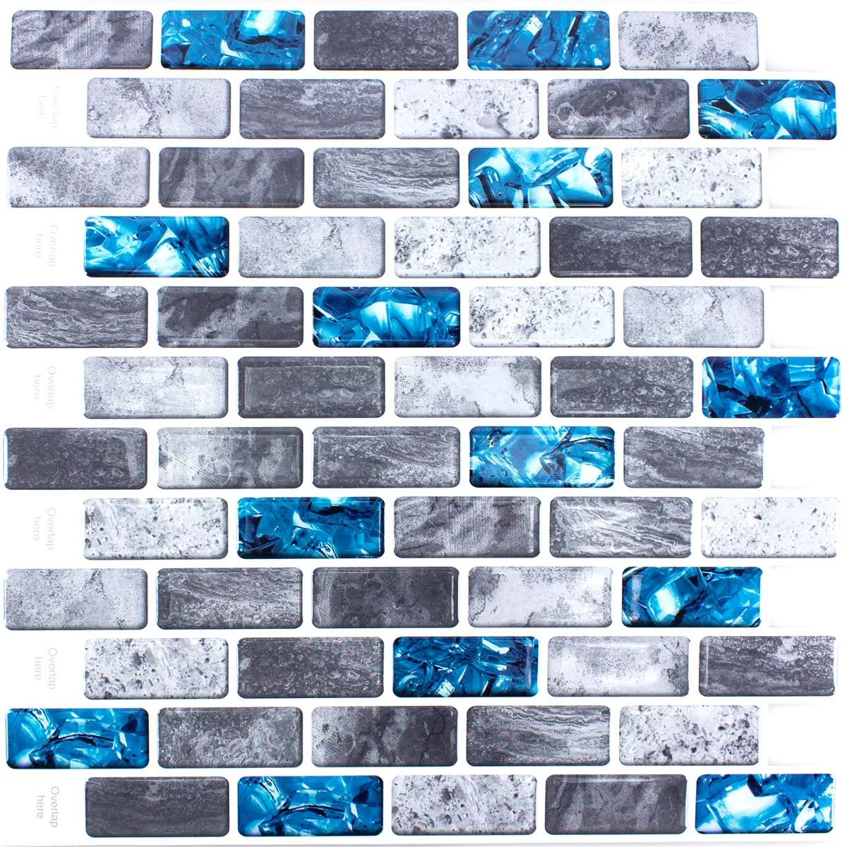 Vzorek Vinyl Mozaikové Dlaždice Belleza Modrá Šedá Samolepicí