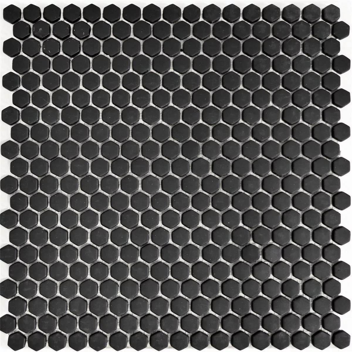 Vzorek Skleněná Mozaika Kassandra Šestiúhelník Černá Matný