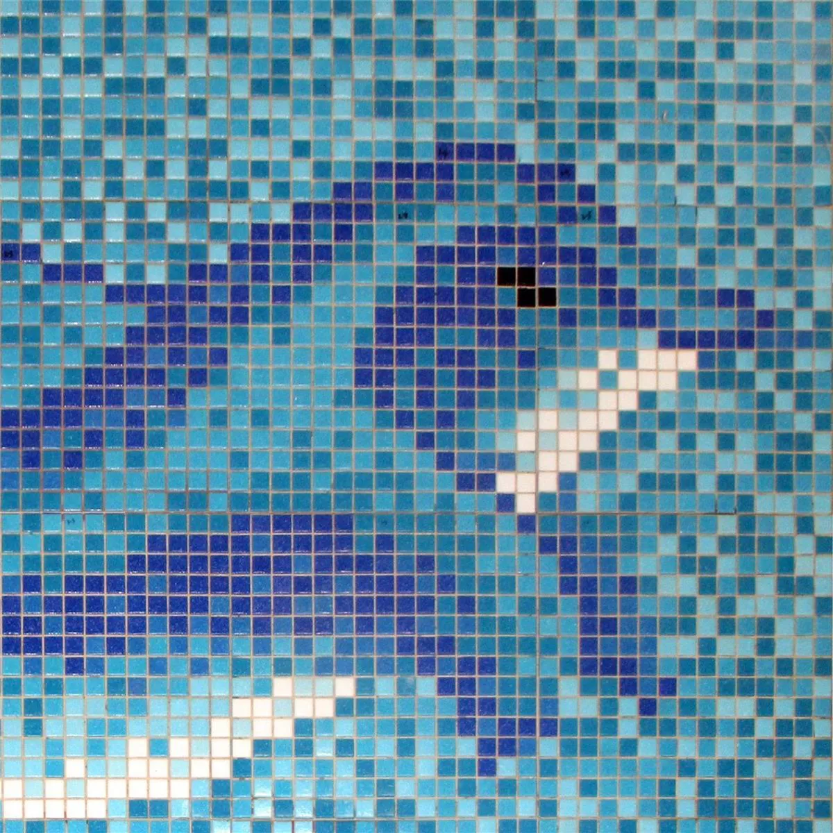 Plavecký Bazén Mozaika Delphin Lepený Papír
