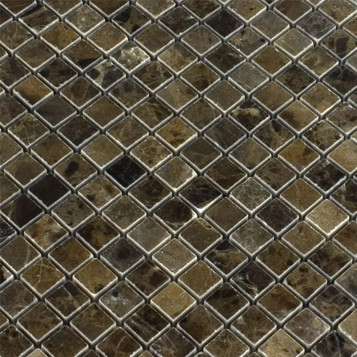 Mozaiková Dlaždice Mramor Hnědá Leštěná 15x15x7,5mm