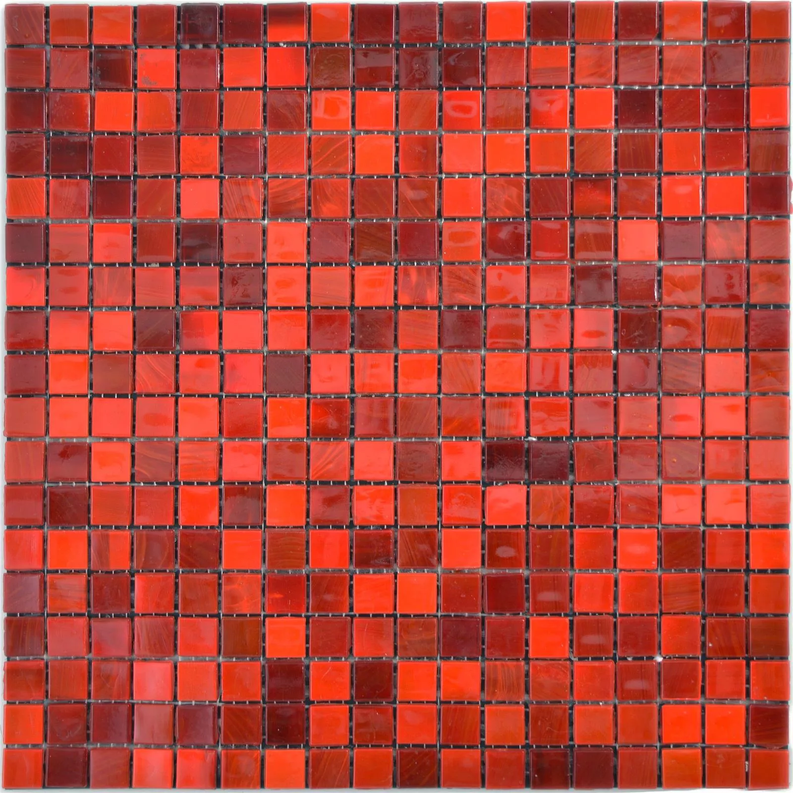 Sklo Mozaiková Dlaždice Rexford Perleťový Efekt Červená