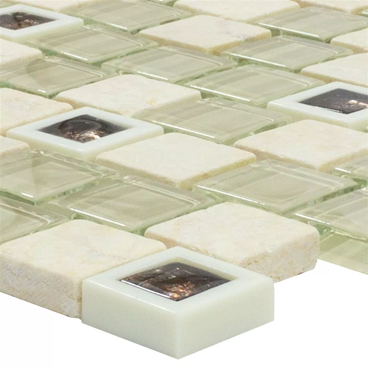 Vzorek Sklo Plast Mozaika Z Přírodního Kamene Lunaquell Béžová
