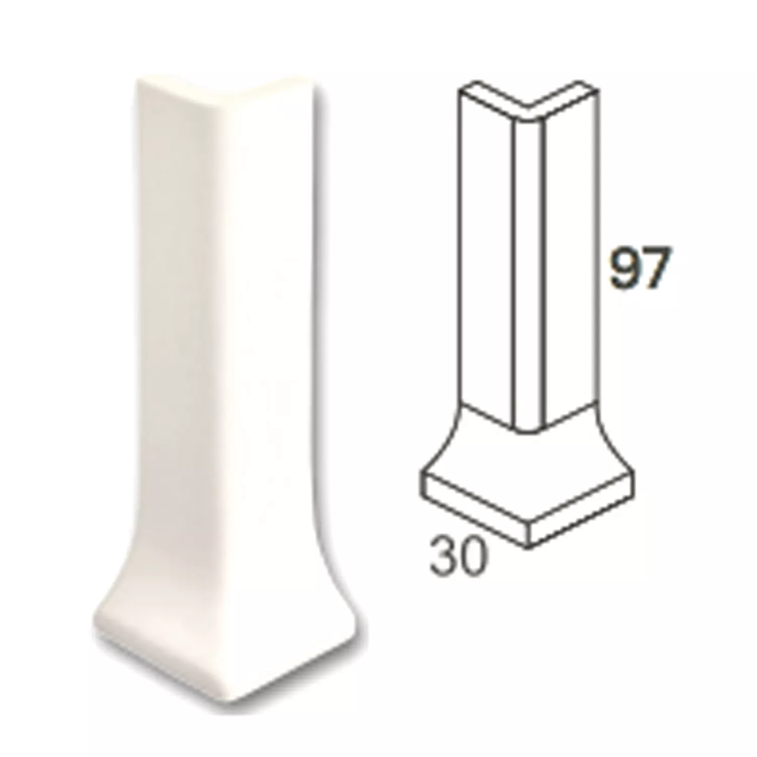 Vnější Roh Adventure Světle Šedá Matný 3x10cm Vnější Roh Adventure Světle Šedá Matný 3x10cm
