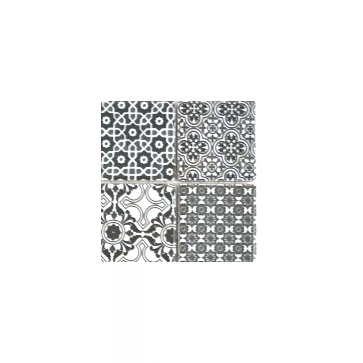 Vzorek Keramika Mozaiková Dlaždice Daymion Retro Vzhled Čtverec Černá