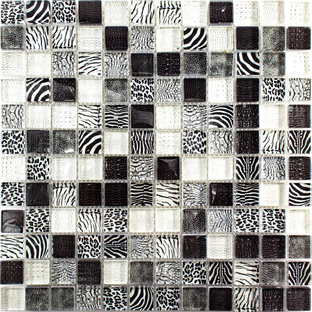Skleněná Mozaika Dlaždice Safari Černá 23
