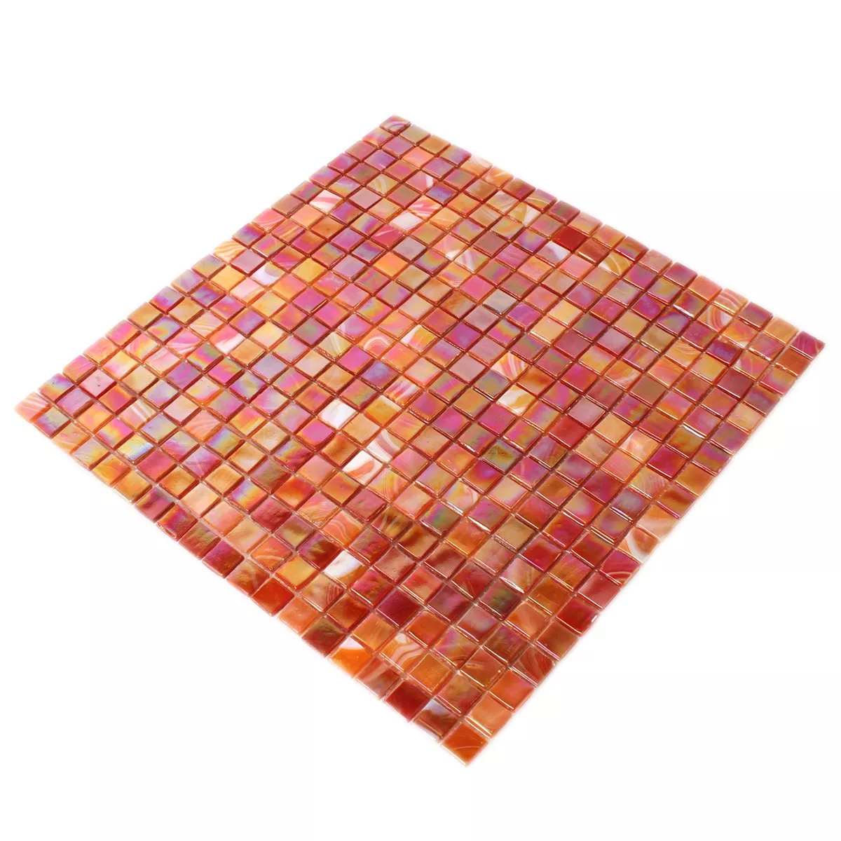 Vzorek Skleněná Mozaika Dlaždice Perleťový Efekt Červená Mix