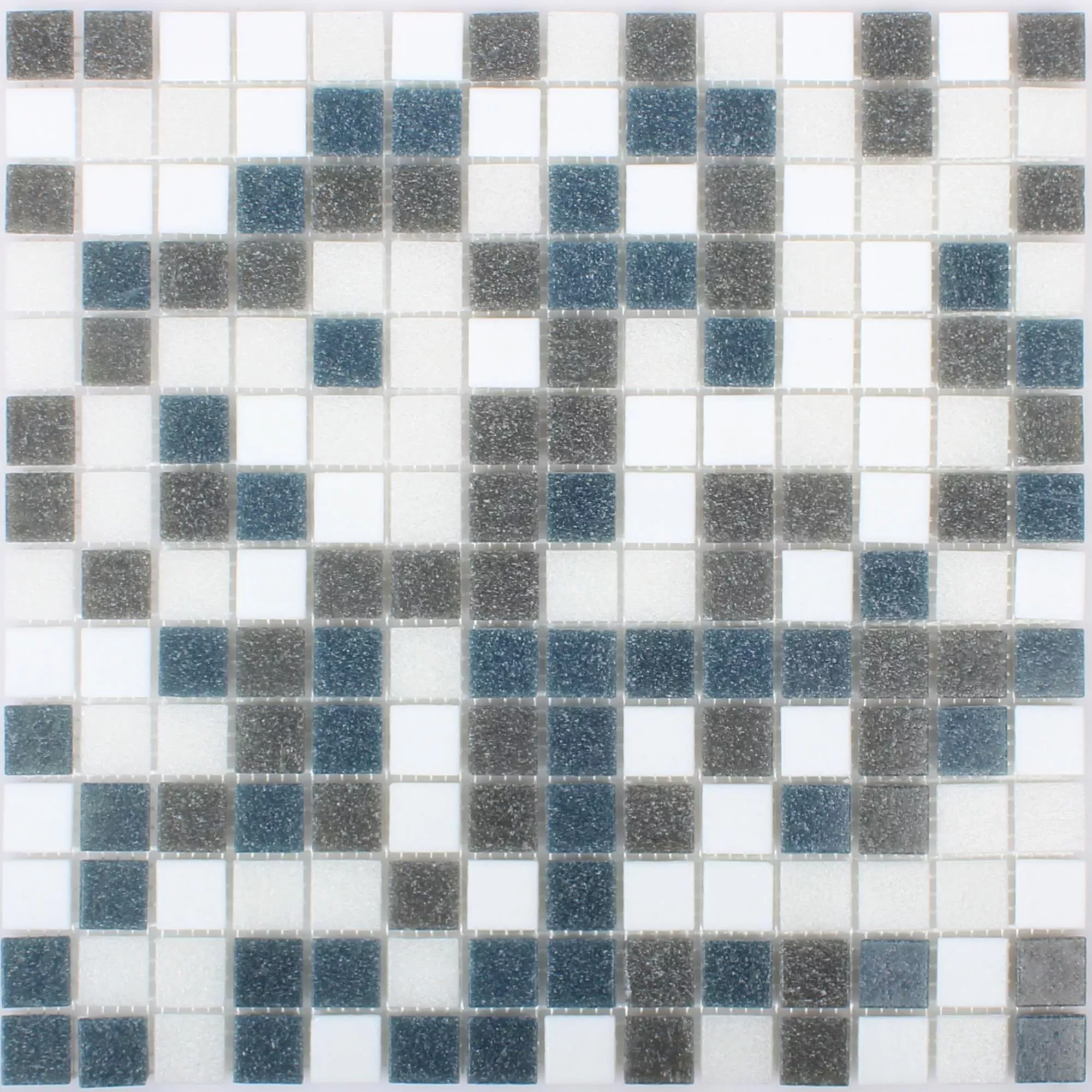 Vzorek Skleněná Mozaika Dlaždice Nelson Bílá Šedá Metallic