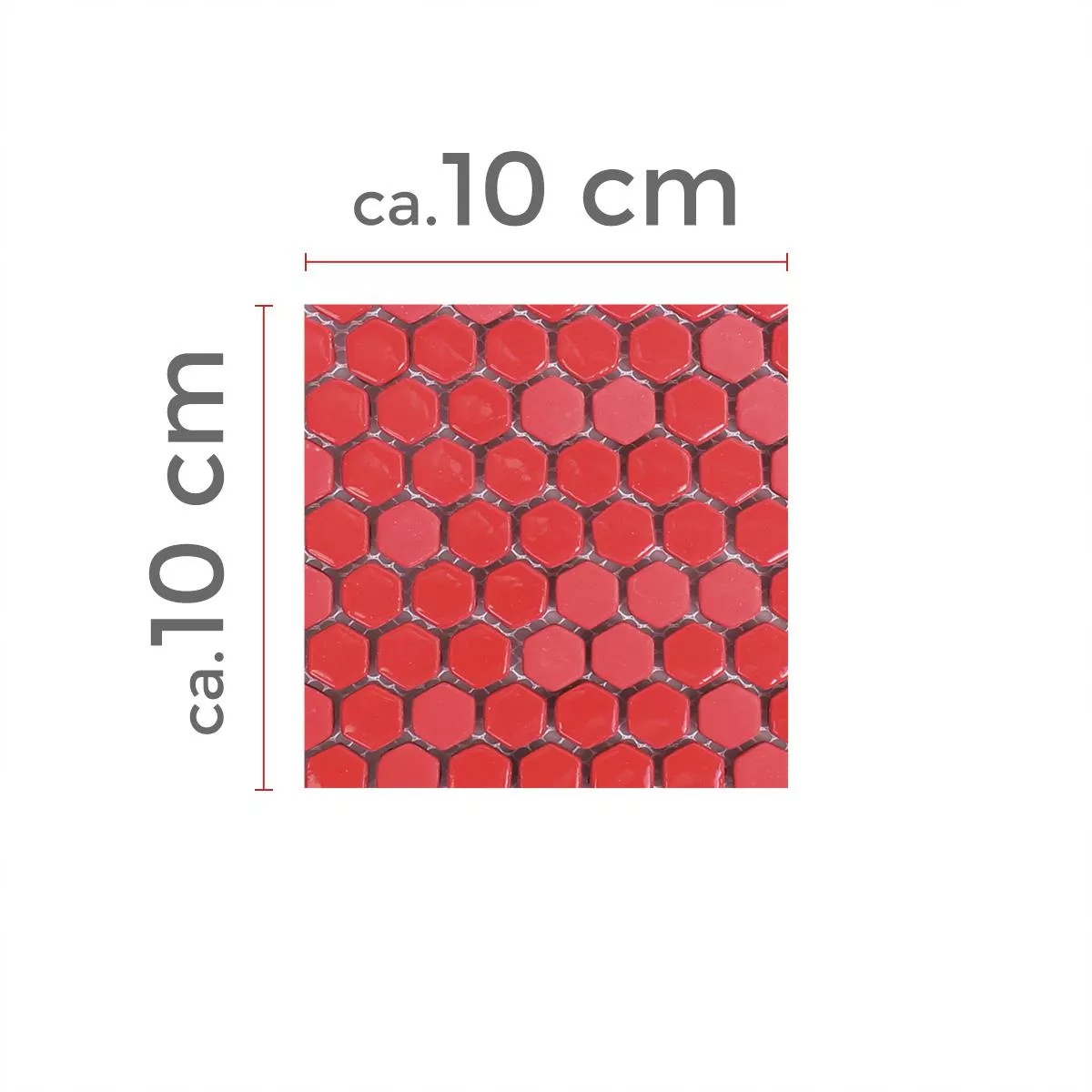 Vzorek Skleněná Mozaika Dlaždice Brockway Šestiúhelník Eco Červená