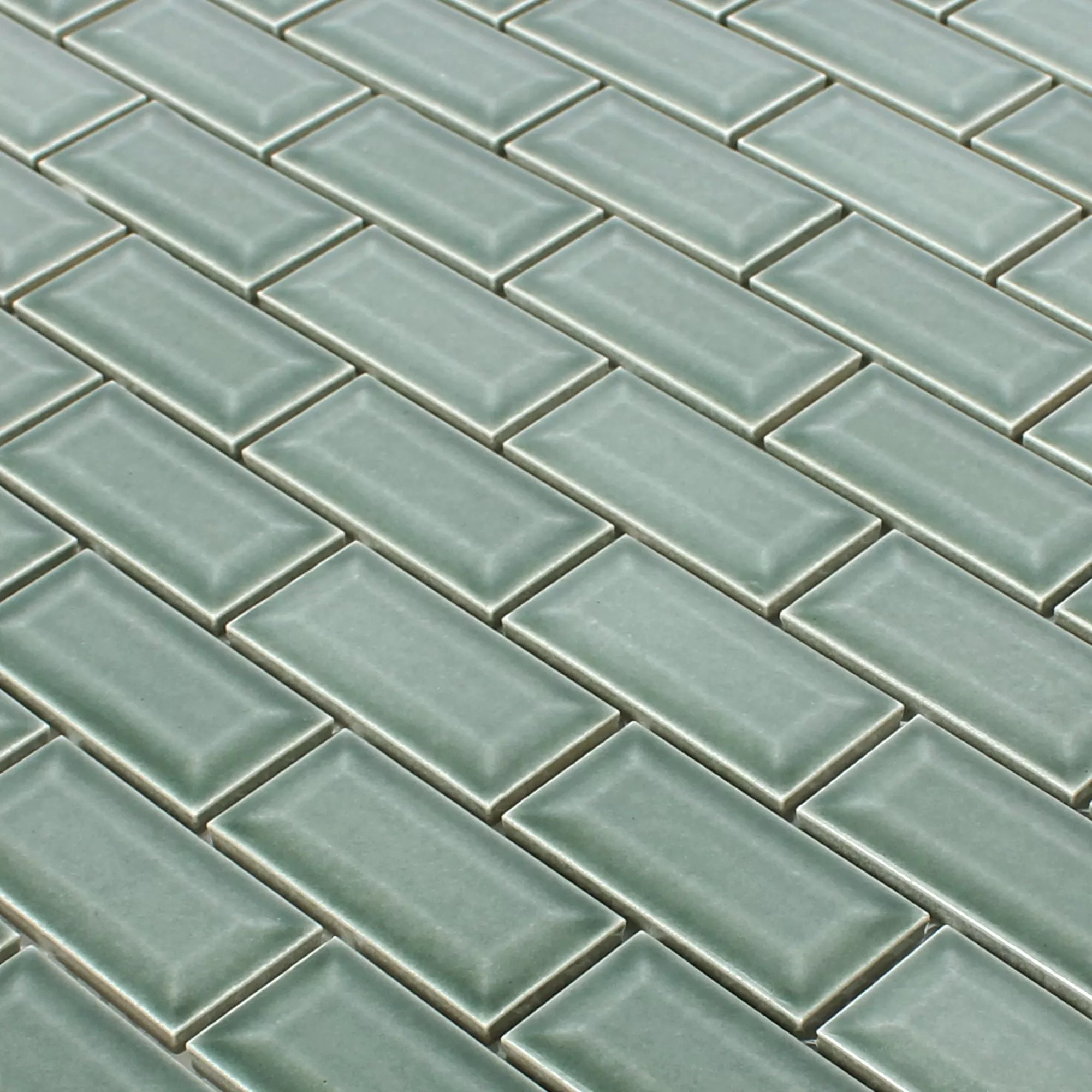 Vzorek Keramická Mozaikové Dlaždice Metro Fazeta Picton Petrol Lesklá