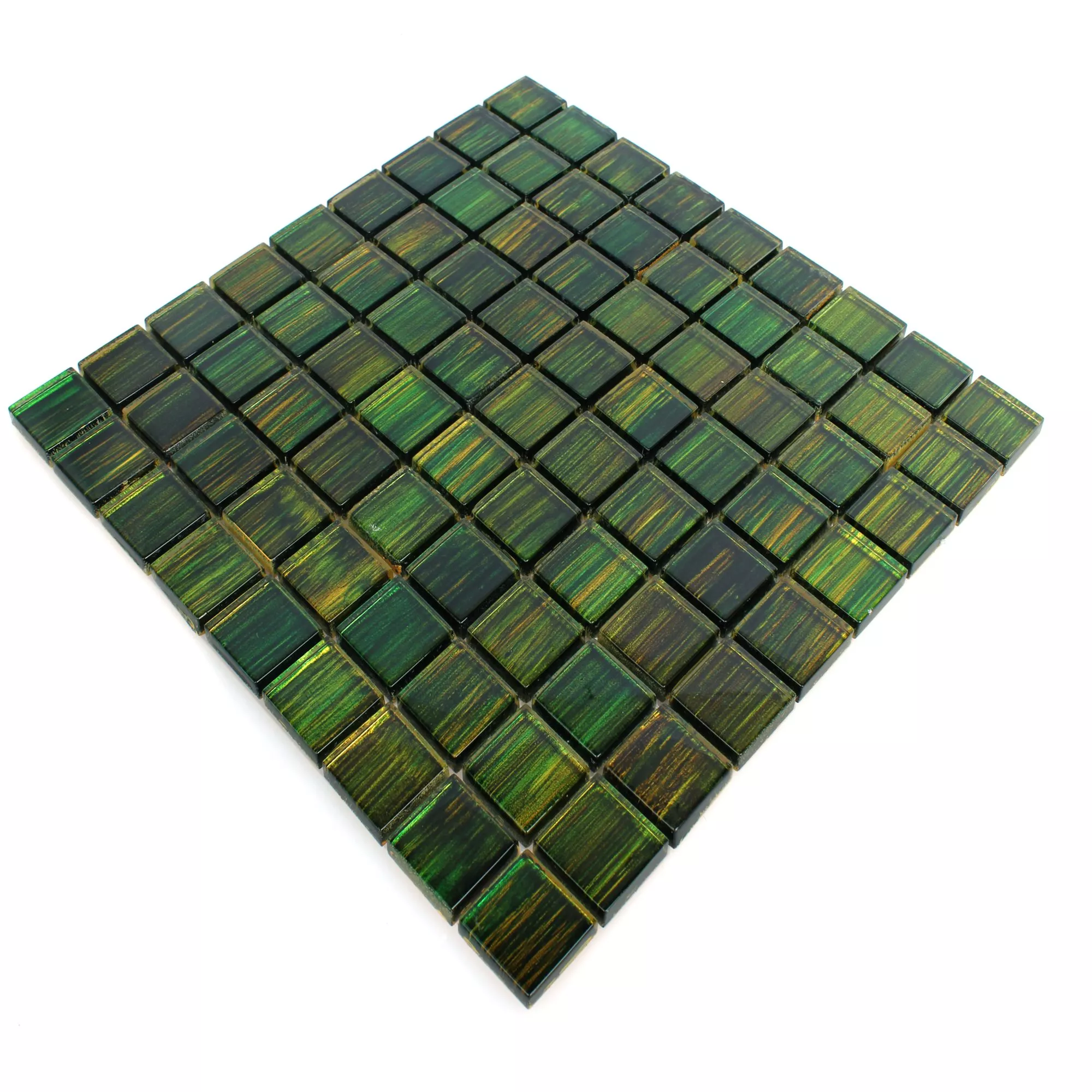 Vzorek Skleněná Mozaika Dlaždice Tradition Tmavě Zelená