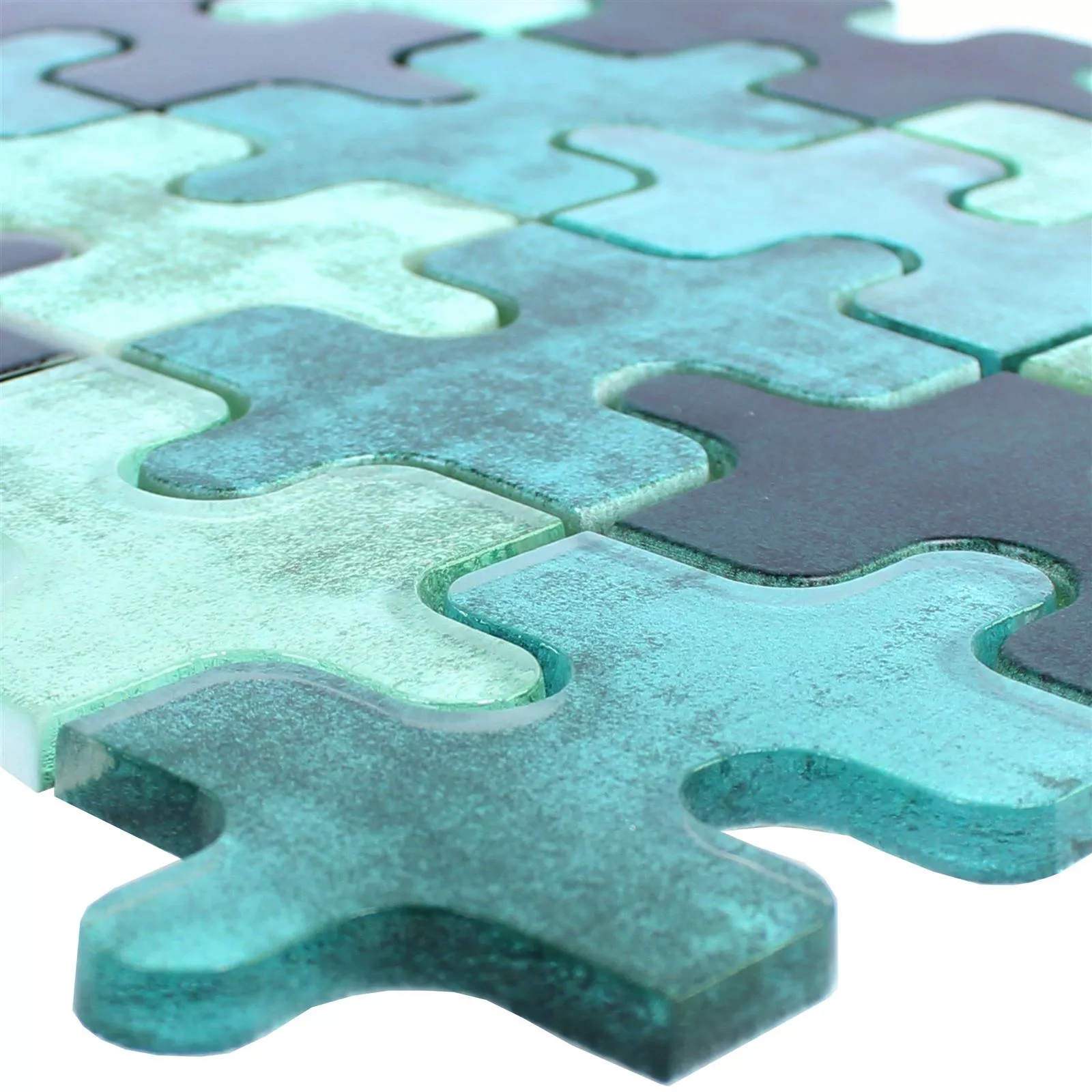 Vzorek Skleněná Mozaika Dlaždice Puzzle Zelená