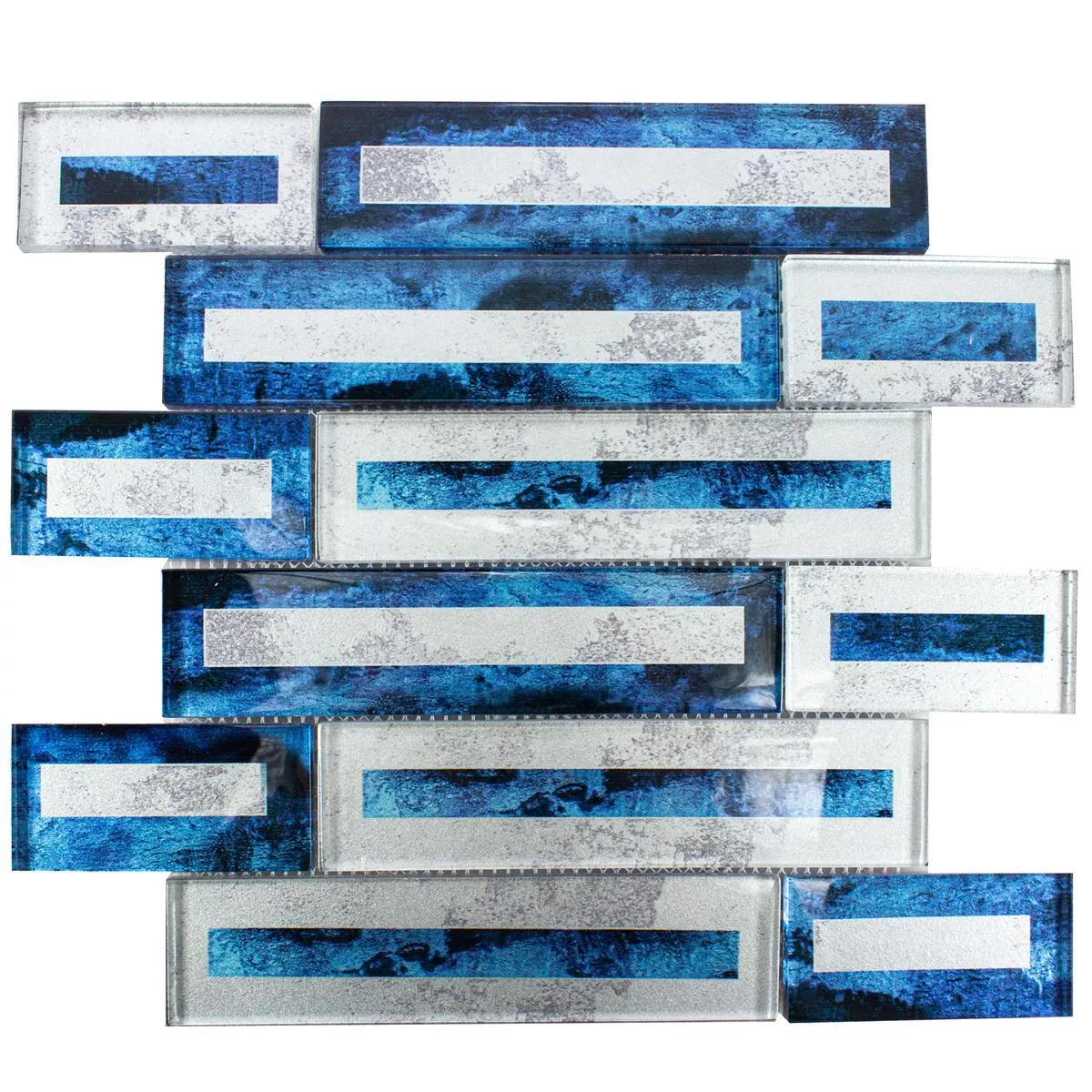 Skleněná Mozaika Dlaždice Romans 2D Efekt Modrá