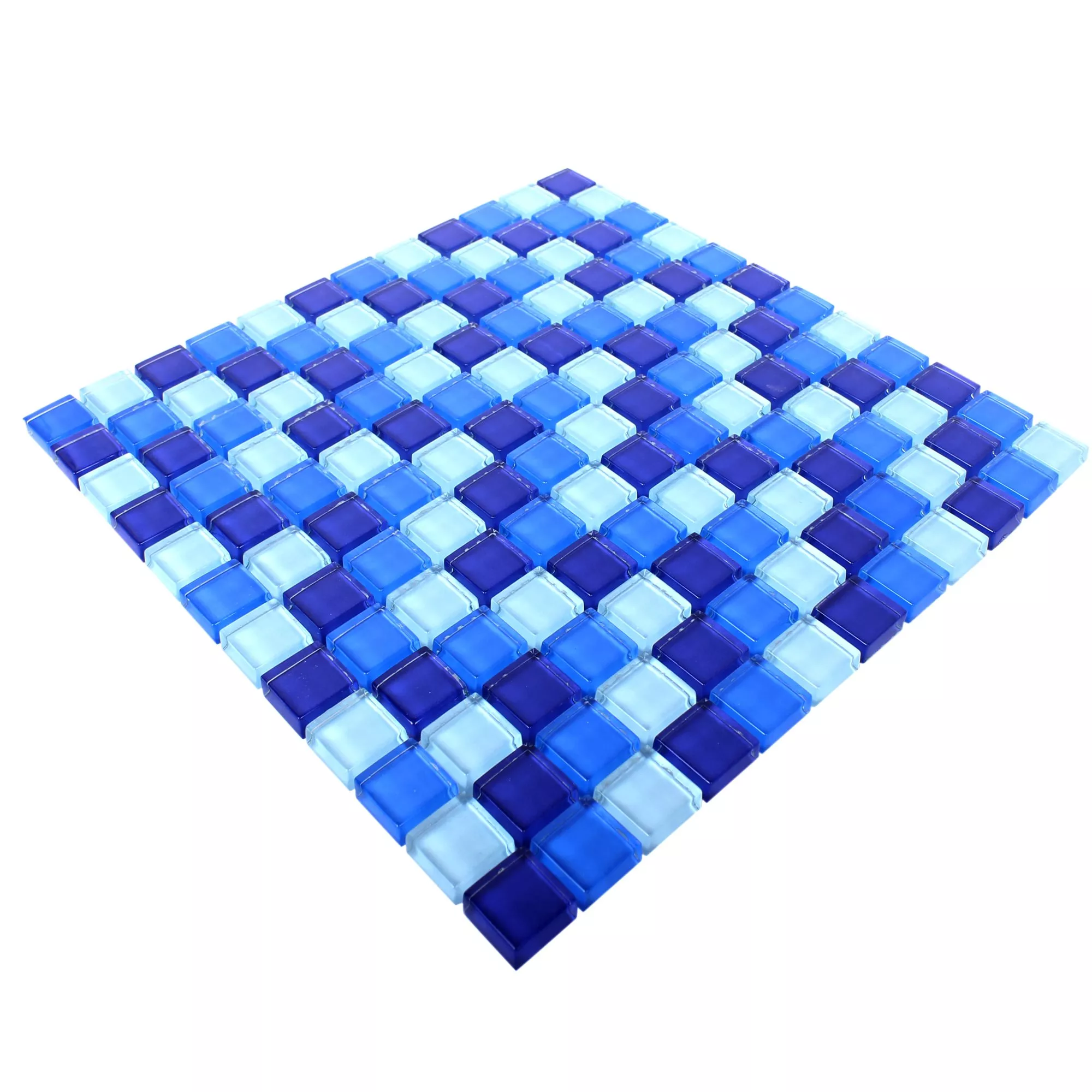 Skleněná Mozaika Dlaždice Modrá Mix 23x23x8mm