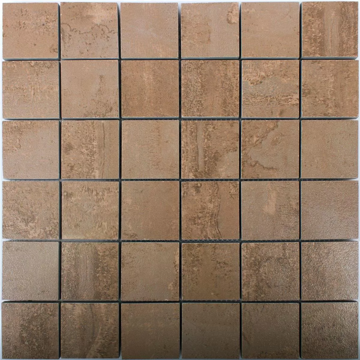 Vzorek Mozaiková Dlaždice Kameniny S Porcelánovou Povrchovou Úpravou Madeira Naleštěná Hnědá
