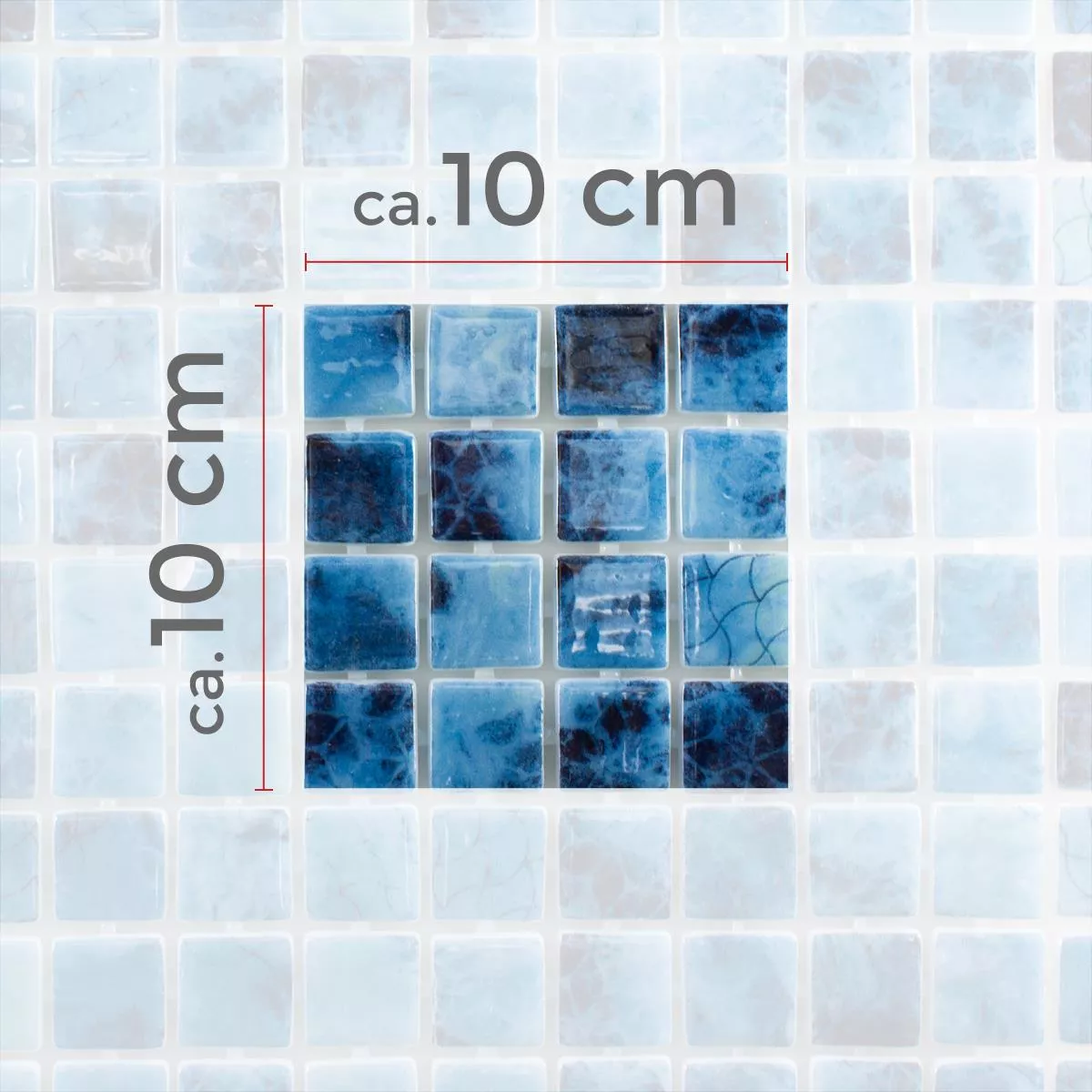 Vzorek Skleněná Mozaika Do Bazénů Baltic Modrá