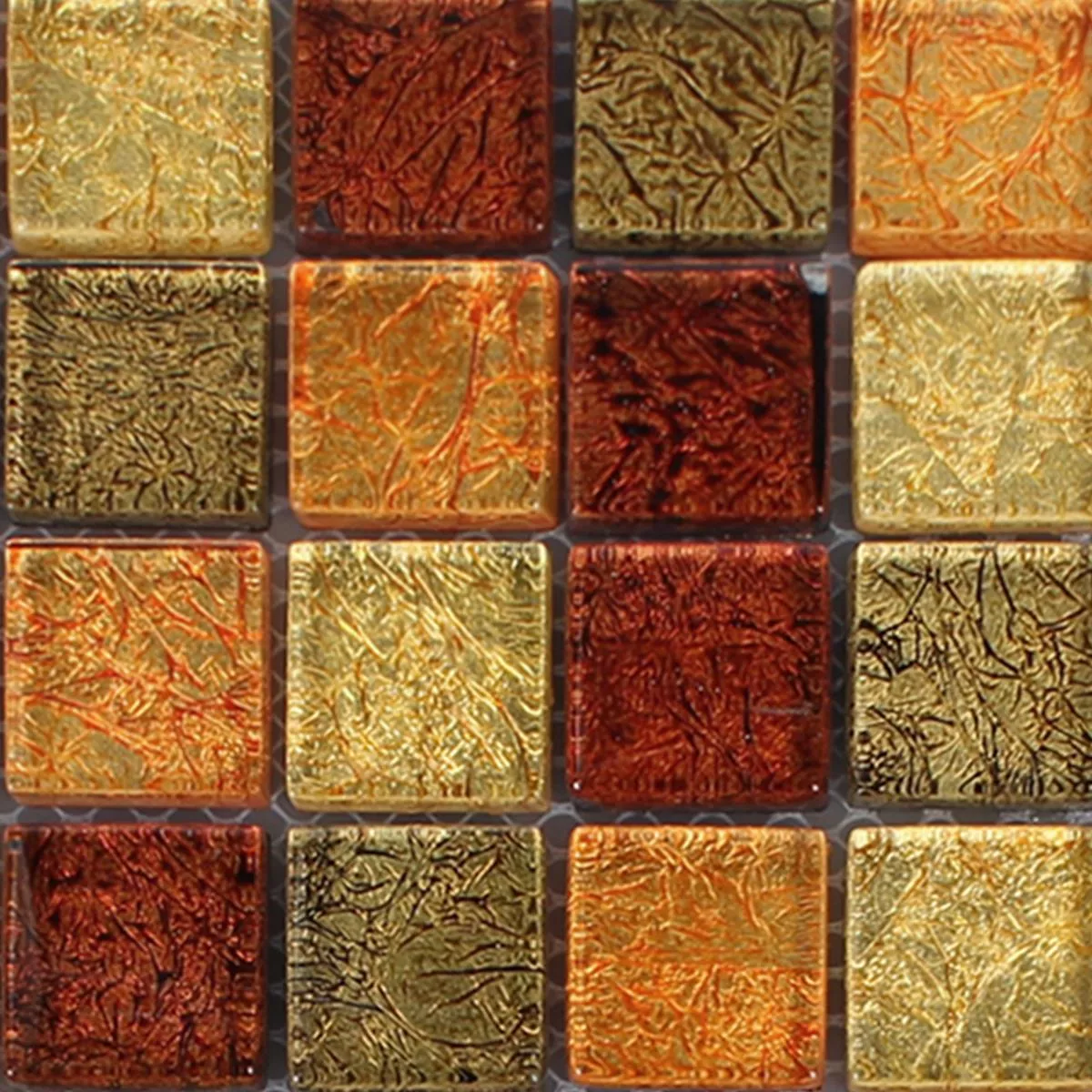 Vzorek Skleněná Mozaika Dlaždice Curlew Žlutá Oranžová 
