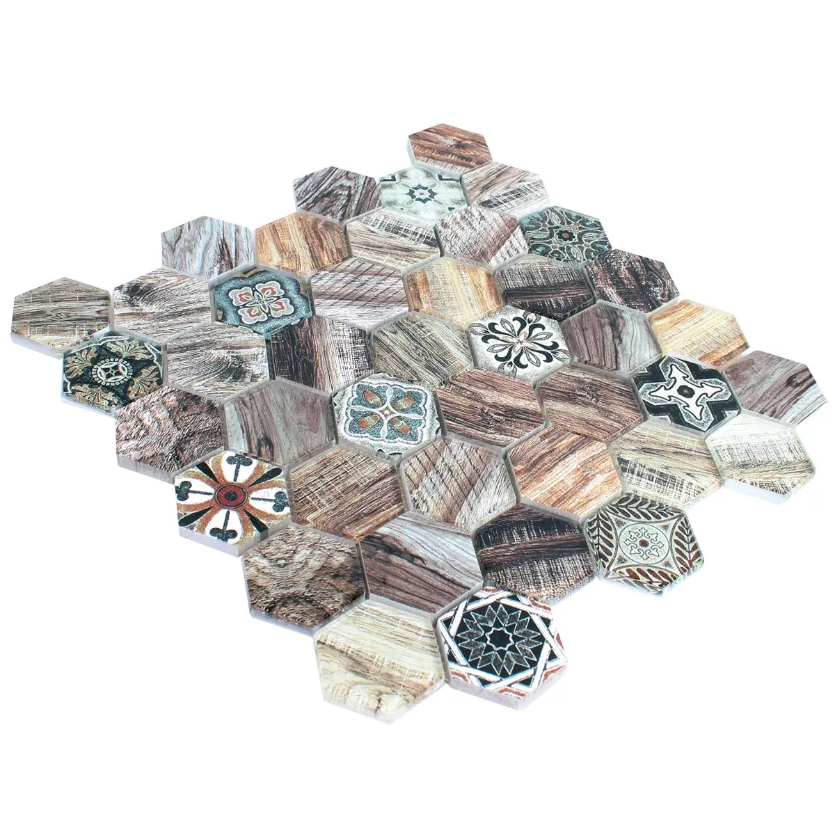 Vzorek Sklo Mozaika Z Přírodního Kamene Eritrea Dřevěný Vzhled Hnědá Šedá