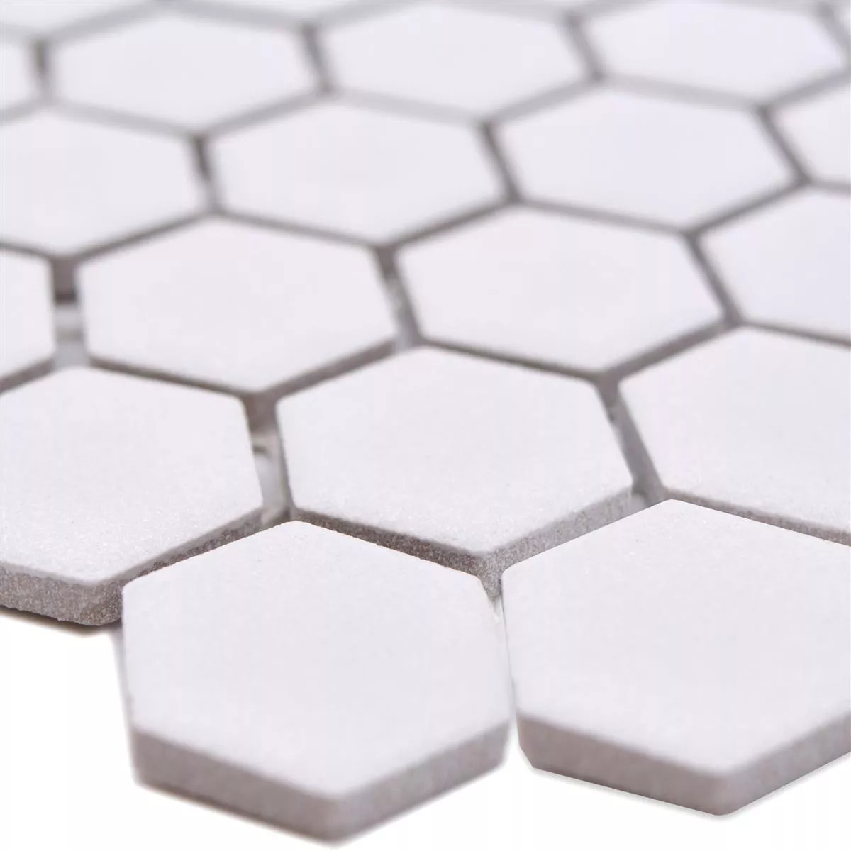 Vzorek Keramická Mozaikové Dlaždice Bismarck R10B Šestiúhelník Bílá H23