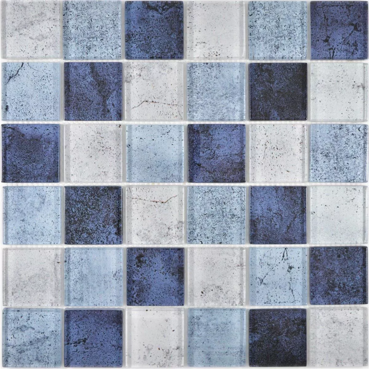 Skleněná Mozaika Dlaždice Mignon Modrá