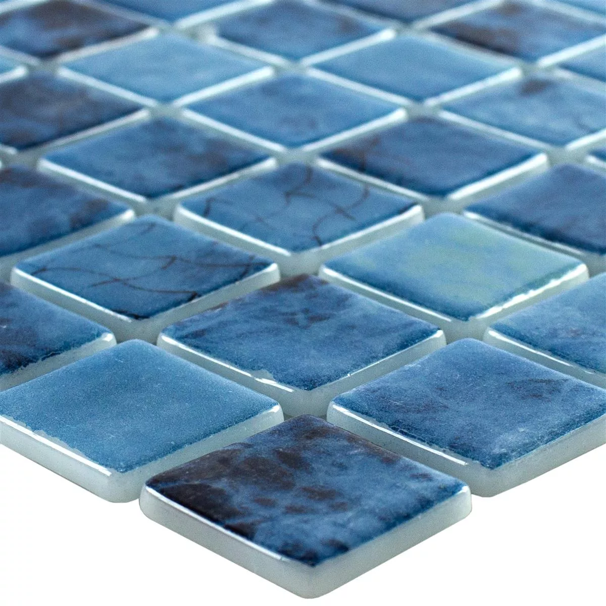 Skleněná Mozaika Do Bazénů Baltic Modrá 25x25mm