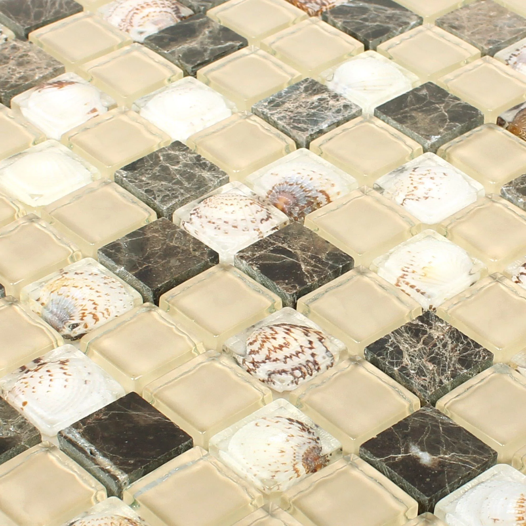 Skleněná Mozaika Dlaždice Z Přírodního Kamene Tatvan Hnědá Béžová