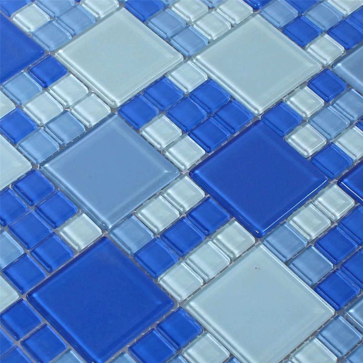 Skleněná Mozaika Dlaždice Světle Modrá Mix