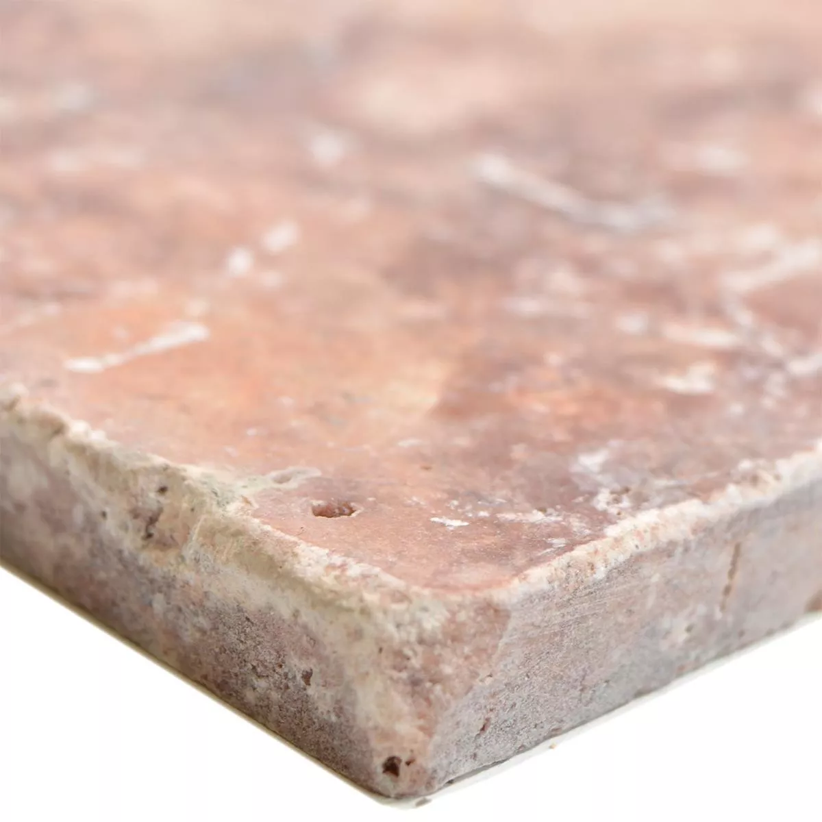 Vzorek Dlaždice Z Přírodního Kamene Z Travertinu. Usantos Rosso 10x10cm