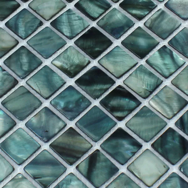 Mozaiková Dlaždice Sklo Perleťový Efekt 25x25x2mm Zelená