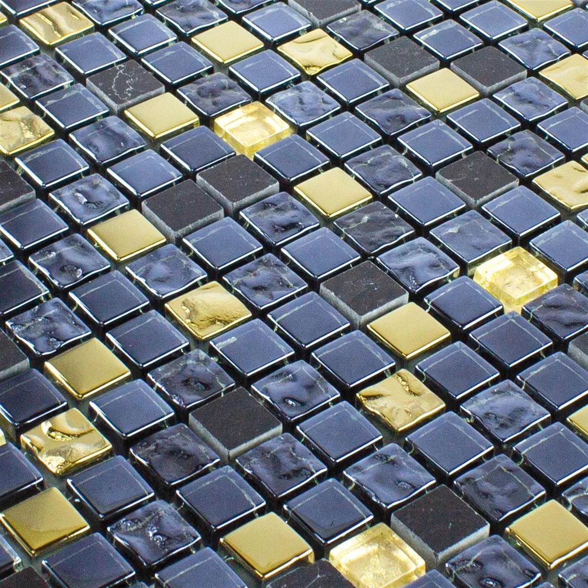Sklo Přírodní Kámen Keramická Mozaika Cooktown Černá Zlatá