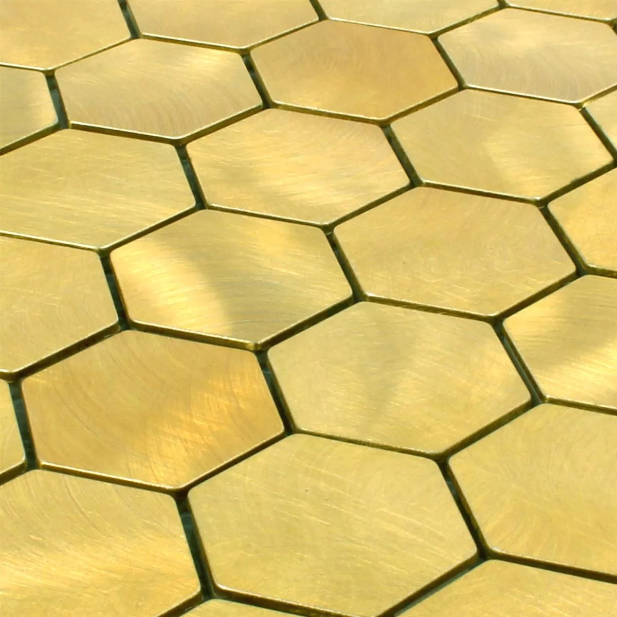 Vzorek Mozaiková Dlaždice Hliník Manhatten Šestiúhelník Zlatá