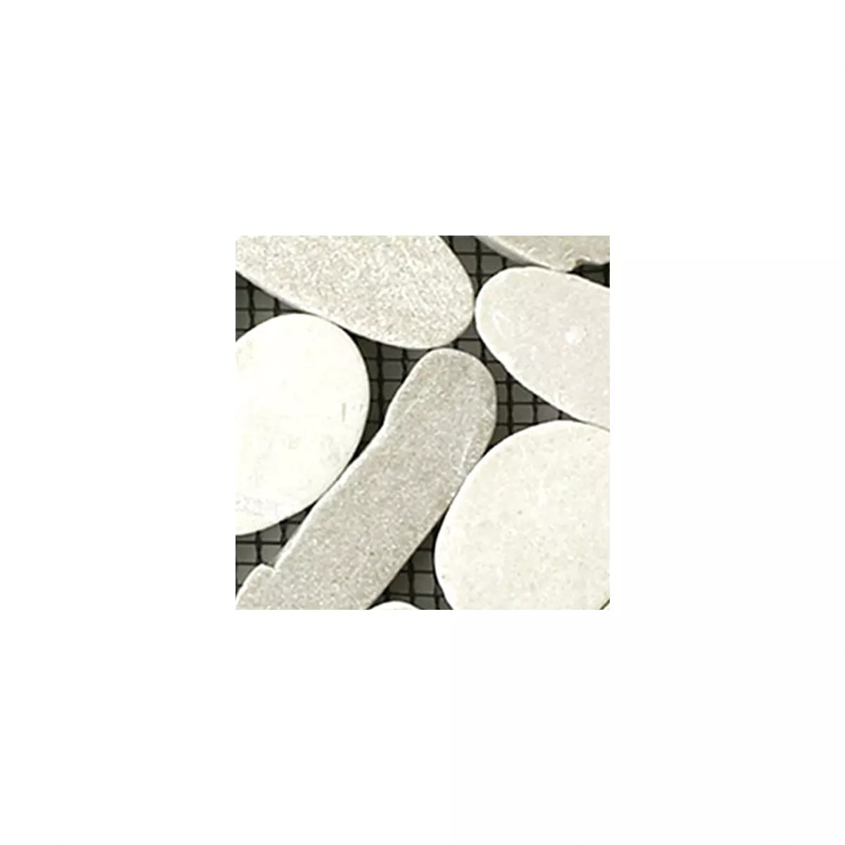 Vzorek Mozaiková Dlaždice Říční Oblázky Burgas Řezané Bílá