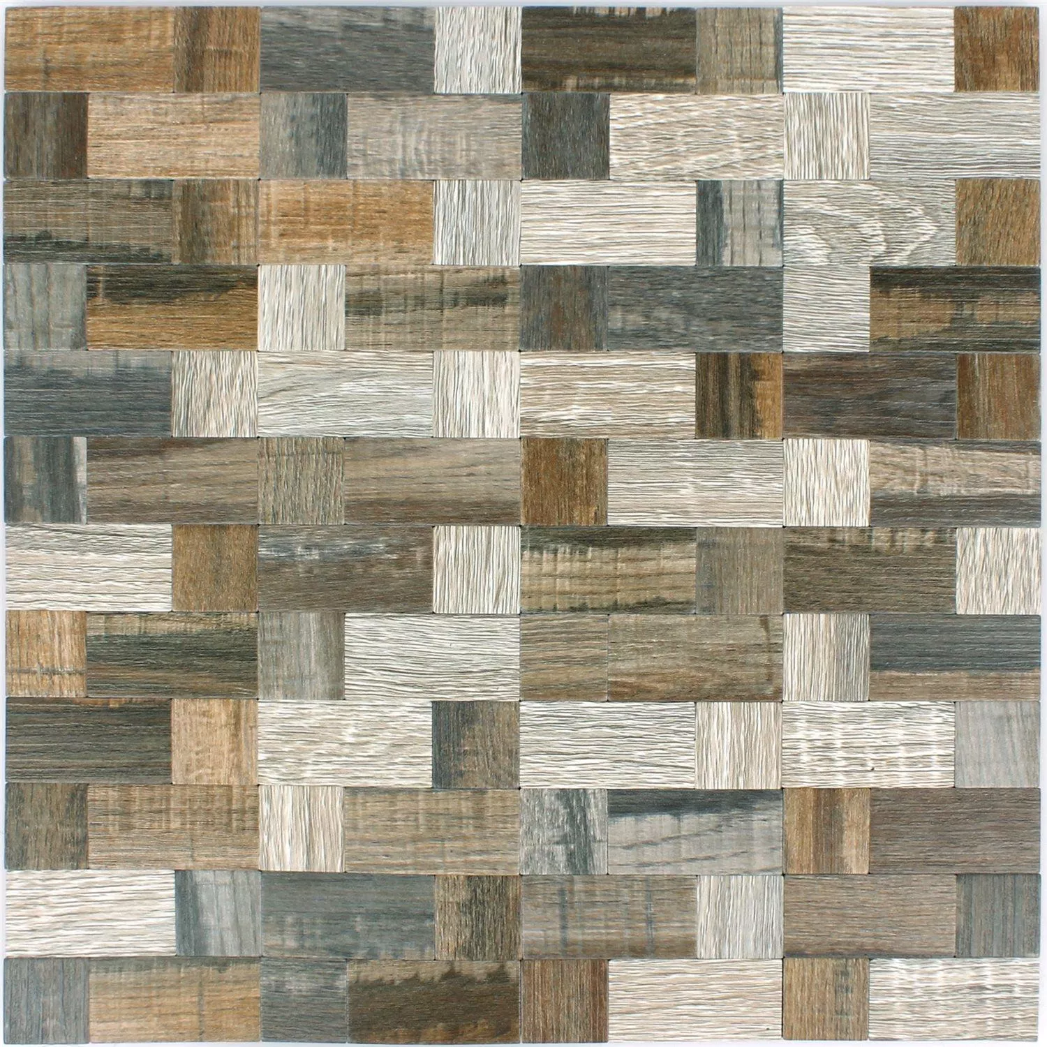 Vzorek Mozaiková Dlaždice Dřevěný Vzhled Kov Samolepicí Morelia Kombi
