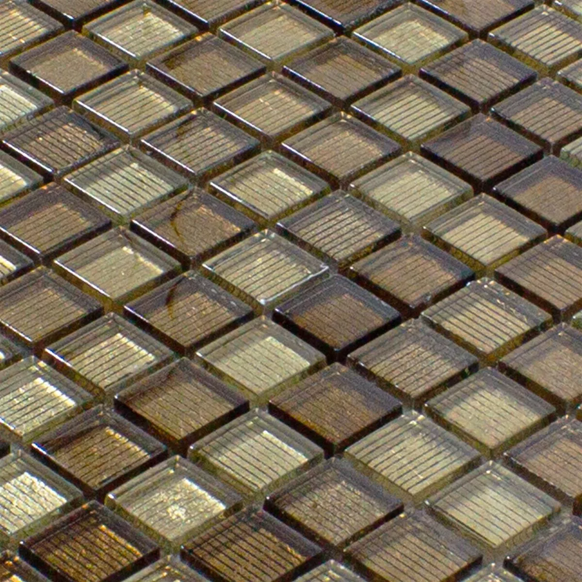 Skleněná Mozaika Dlaždice Tyson Strukturovaný Bronzová