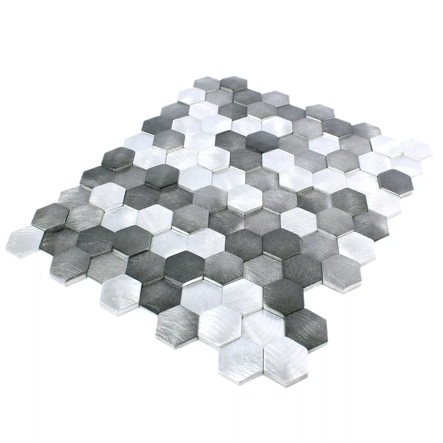 Mozaiková Dlaždice Sindos Šestiúhelník 3D Černá Stříbrná