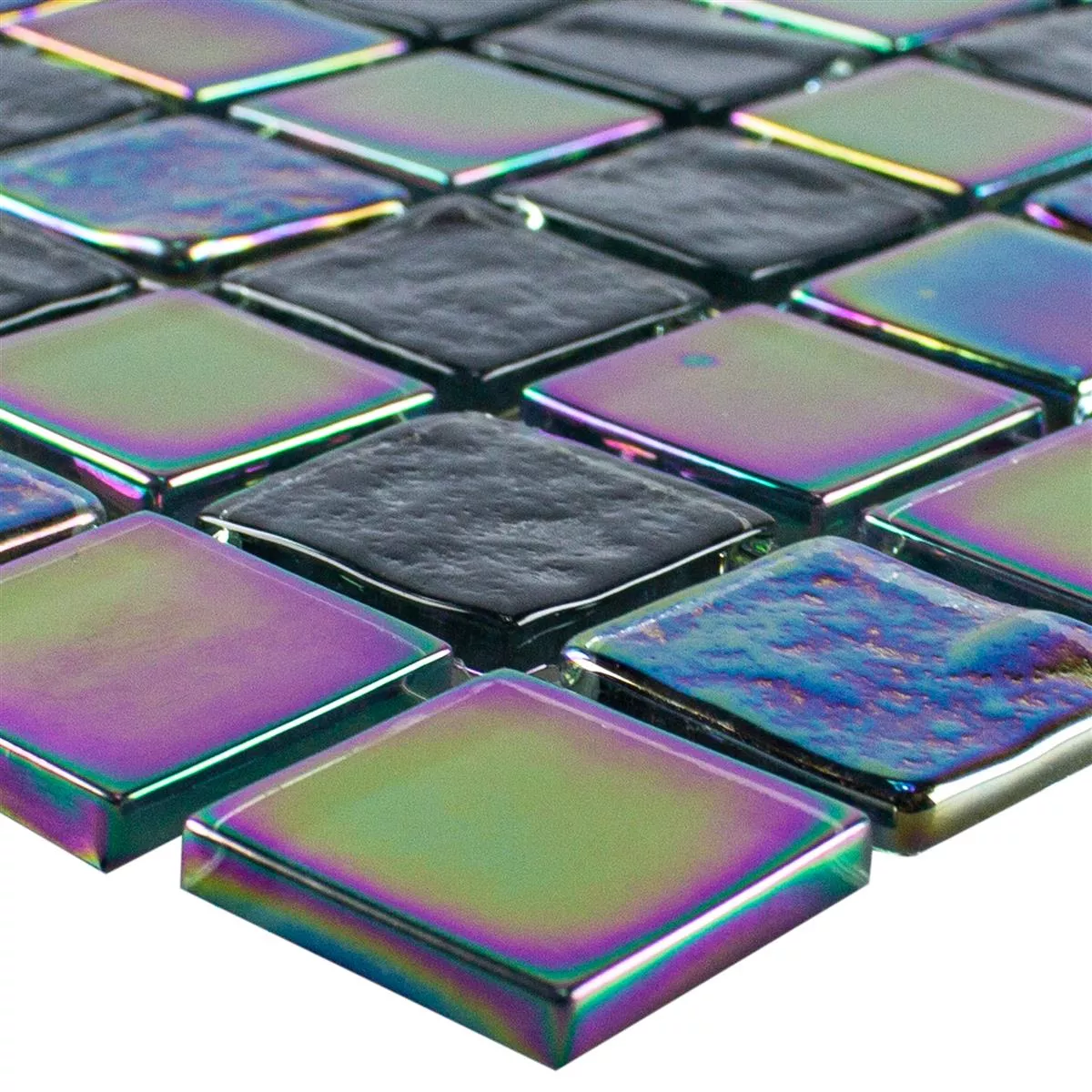 Skleněná Mozaika Dlaždice Perleťový Efekt Manor Černá Skleněná Mozaika Dlaždice Perleťový Efekt Manor Černá