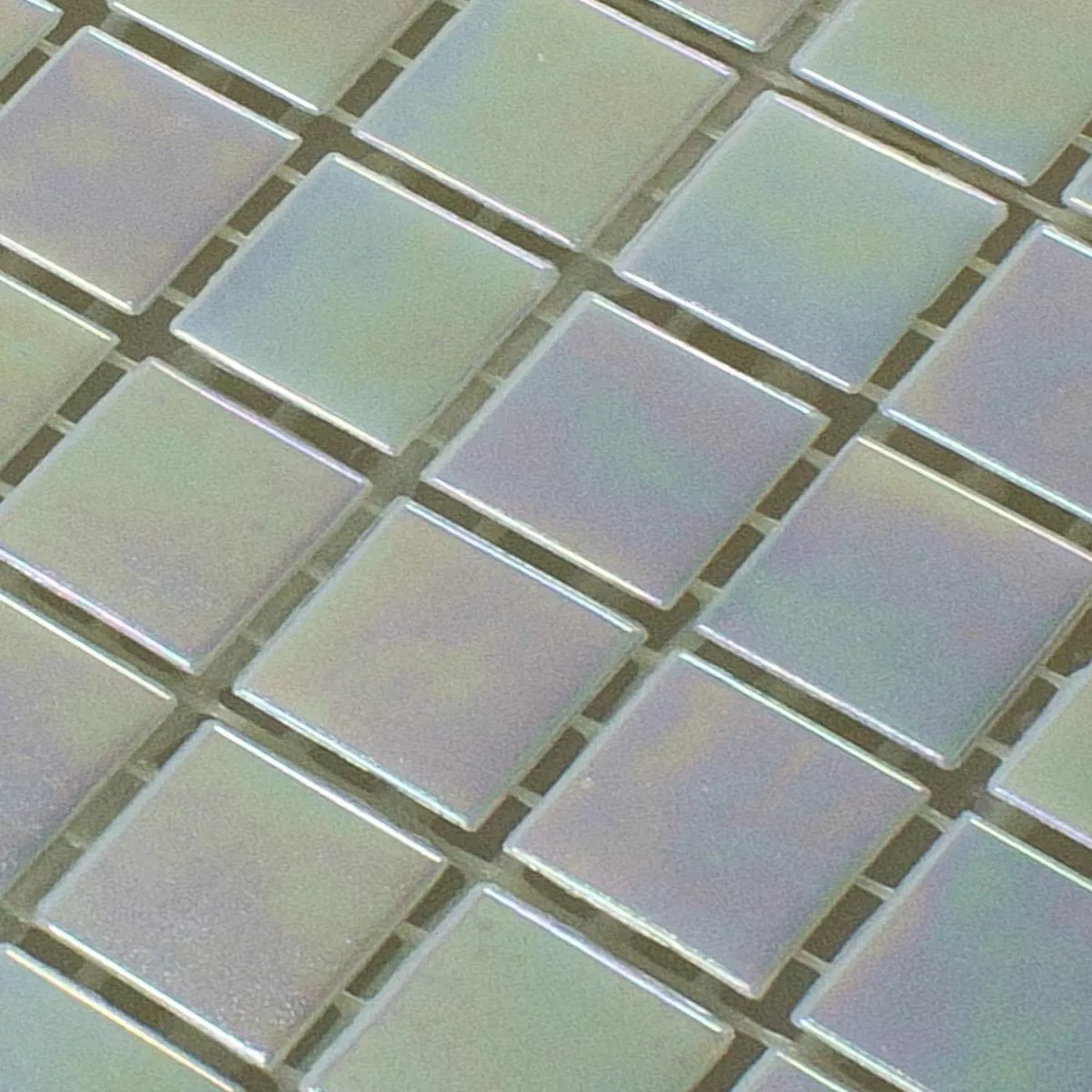 Vzorek Skleněná Mozaika Perleťový Efekt Ingolstadt Bílá Čtverec 