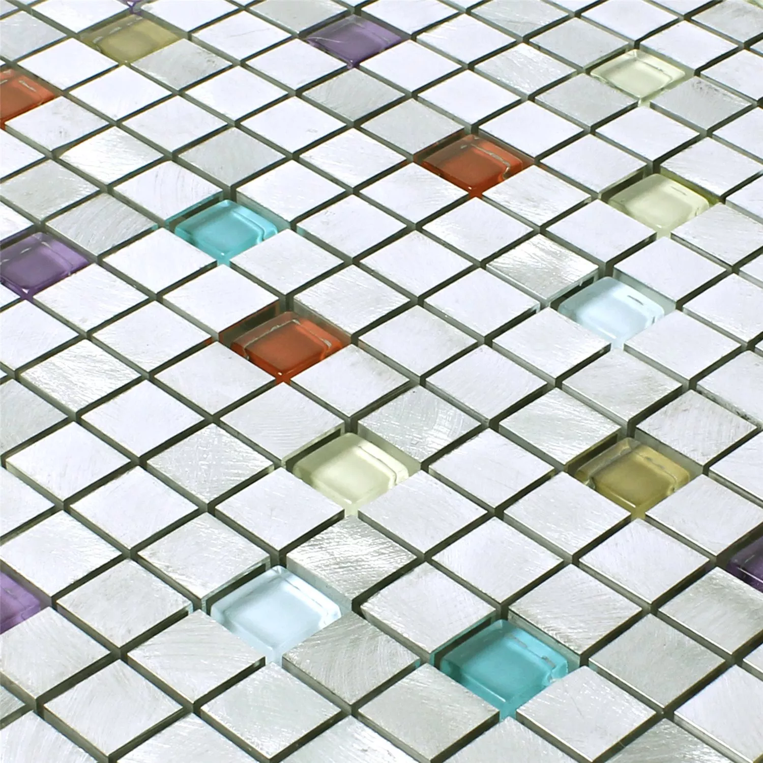 Mozaiková Dlaždice Lissabon Hliník Sklo Mix Pestrobarevná
