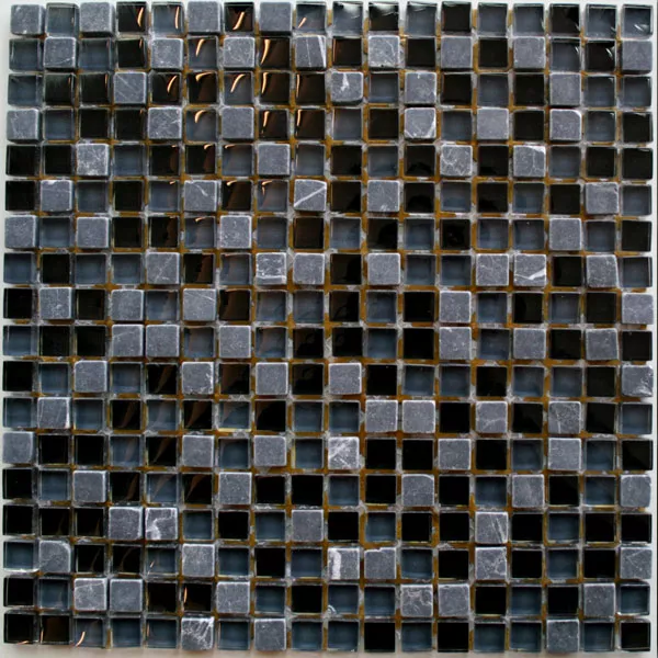 Vzorek Mozaikové dlaždice Sklenený mramor  cerný mix