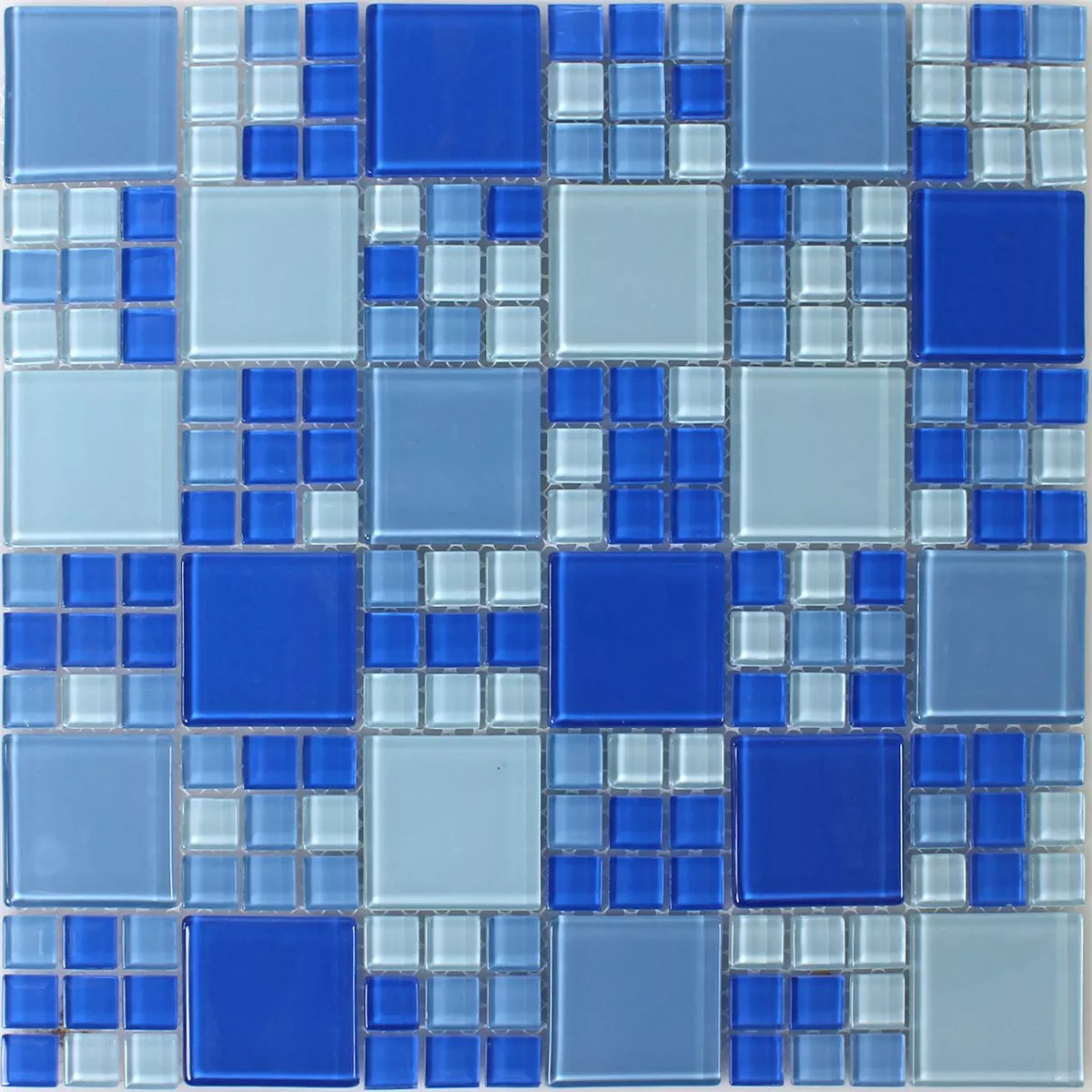 Vzorek Skleněná Mozaika Dlaždice Světle Modrá Mix